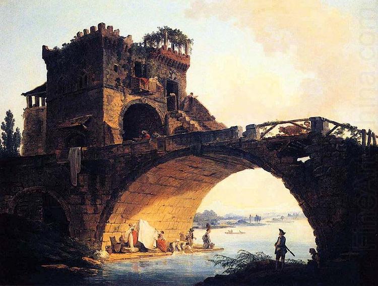 Dimensions and material of painting, Hubert Robert